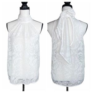 NWT Elizabeth Crosby Ana Tie Neck Top